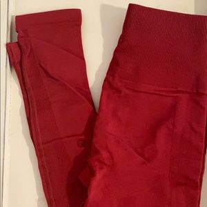 Red LuLu lemon high wasted full length leggings